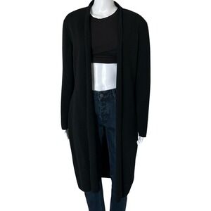 Anne Klein II Long Wool Button Up Long Sleeve Cardigan Sweater Dress Cover Large